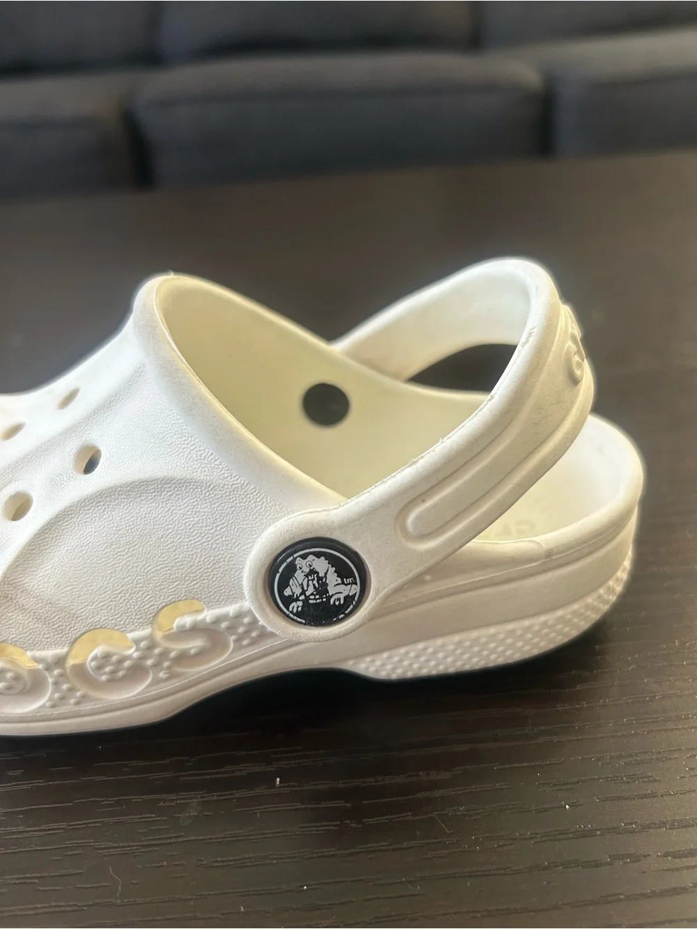 CROCS White Kids Clogs with Pink Star Charm